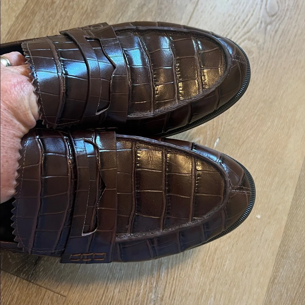 Marc Fisher Men's Brown Leather Upper Loafers size 9.5